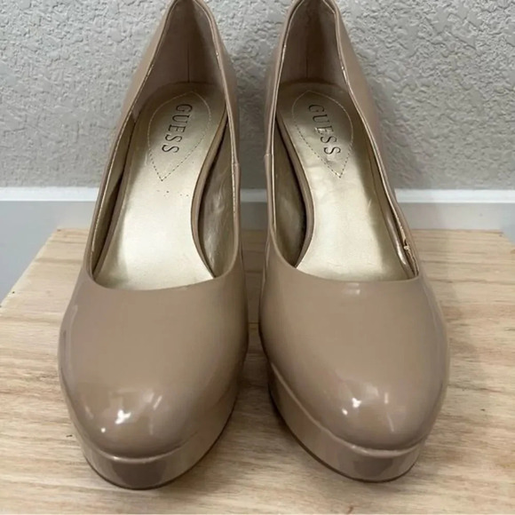 Guess Nude Faux Leather Platform Stiletto Heels 8 - Picture 8 of 8
